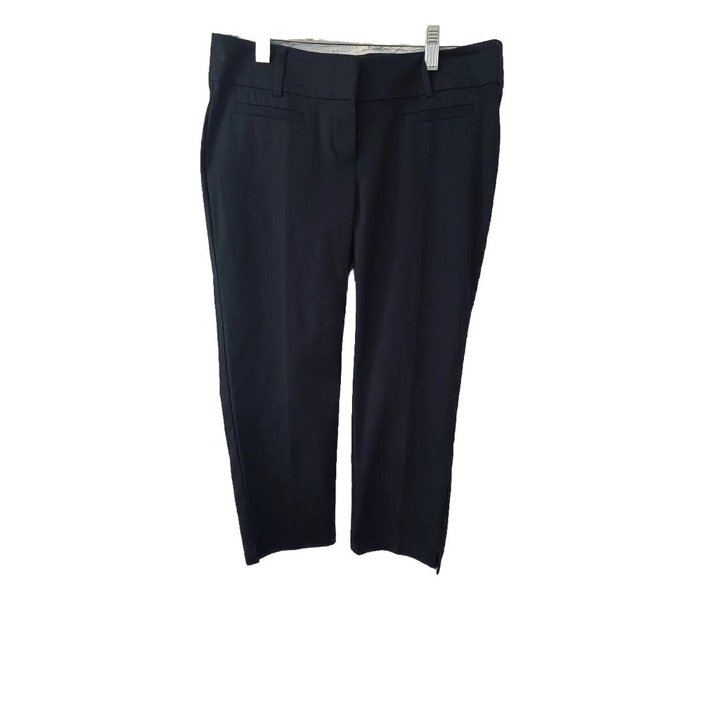 Ann Taylor Cambridge 0P Black Crop Pants 90s Y2K Boho‎ Retro Stretch Skinny Leg